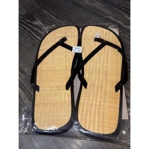 Bamboo Flip Flop Simple‎ Sandals-47/48 Black